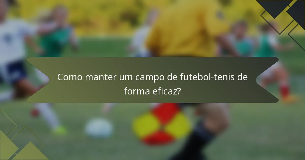 Como manter um campo de futebol-tenis de forma eficaz?